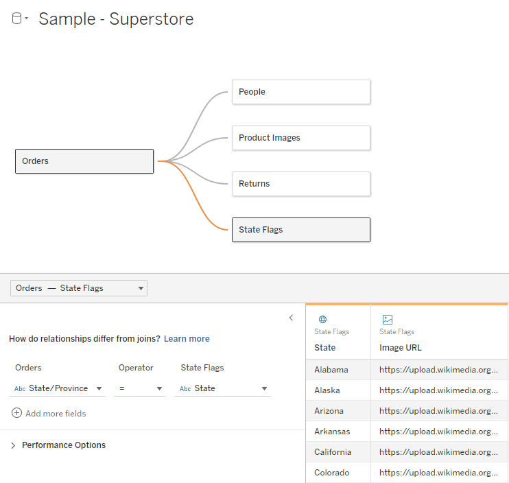 Create a relationship with the new data source