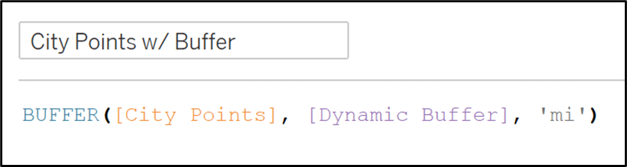 City Points w/ Buffer calculation