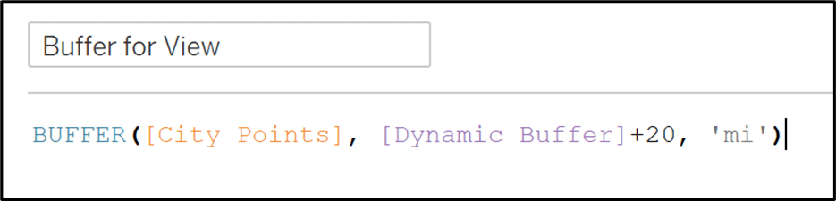 Buffer for View calculation to map spatial data in Tableau