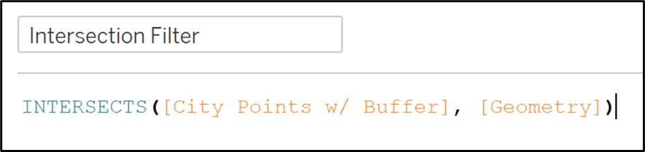 Intersection filter calculation to map spatial data in Tableau