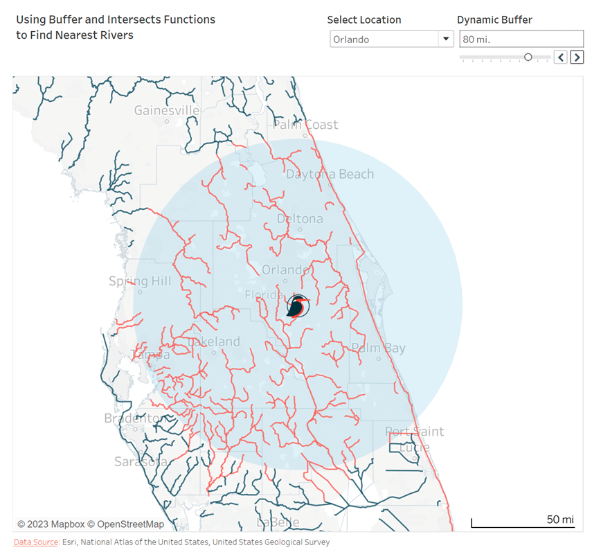 How to map rivers with spatial data in Tableau