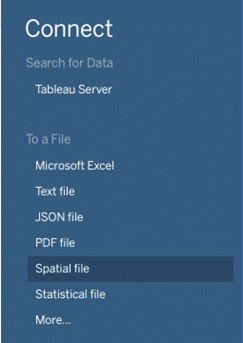 Connect to Spatial file to map spatial data in Tableau