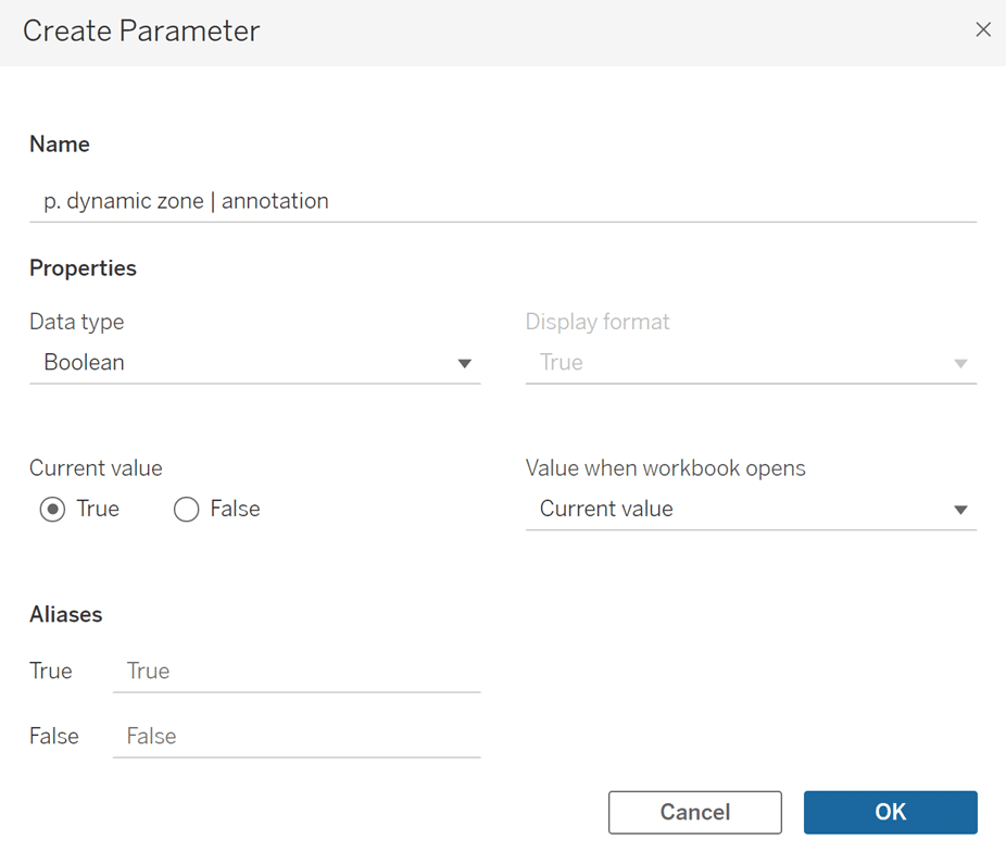 Dynamic Zone Visibility parameter