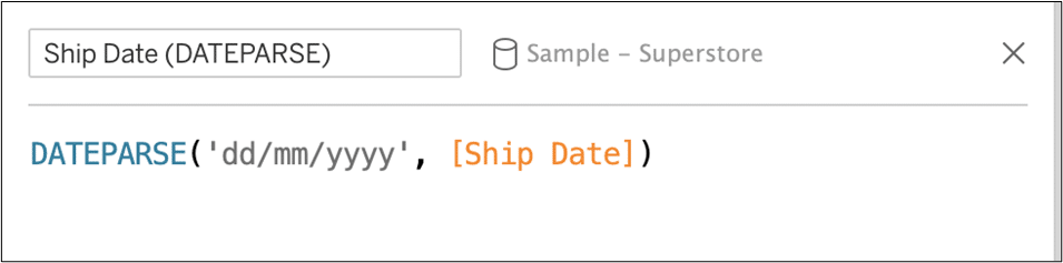 Ship Date (Dateparse) calculation