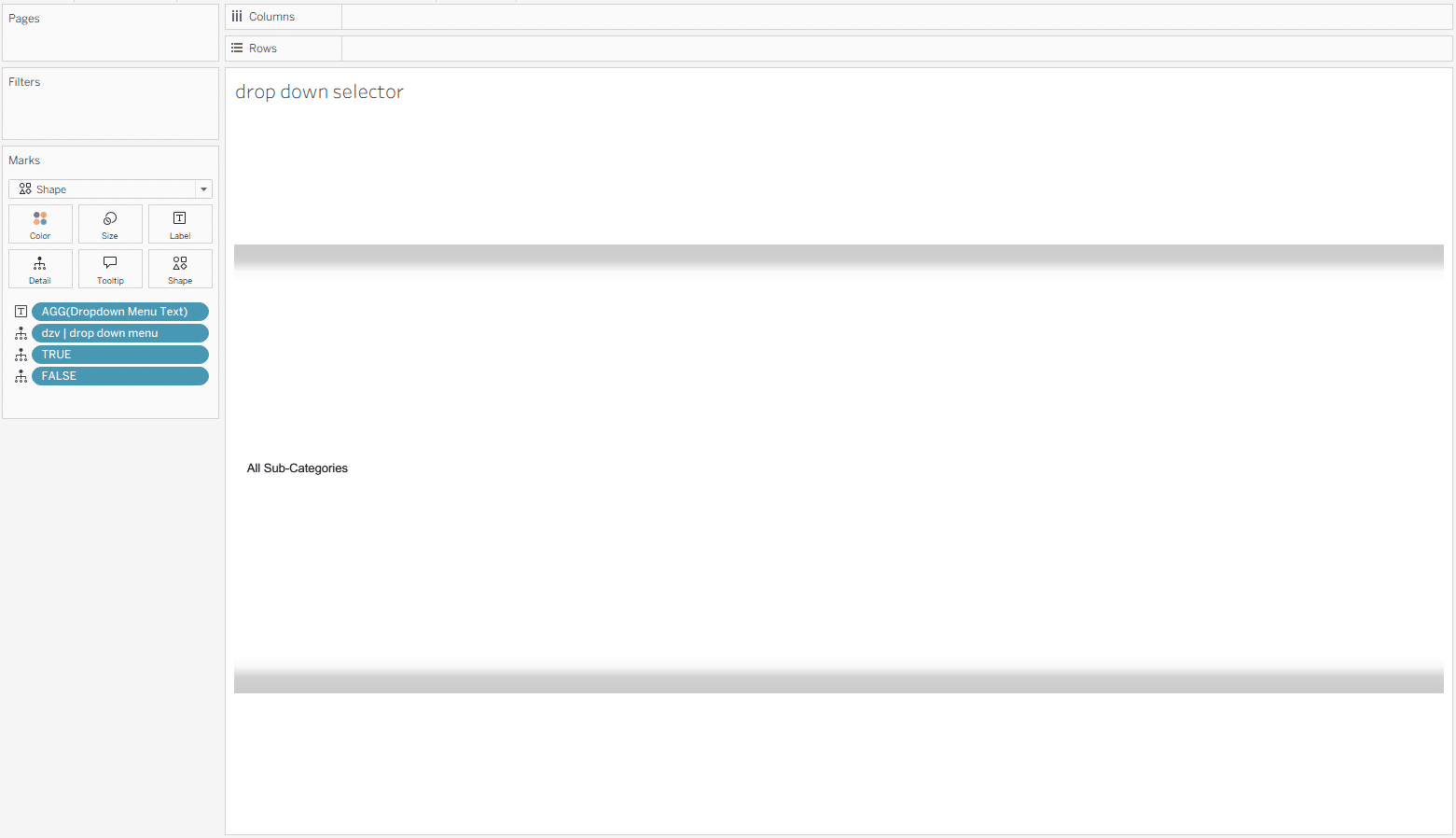 Drop down selector in Tableau