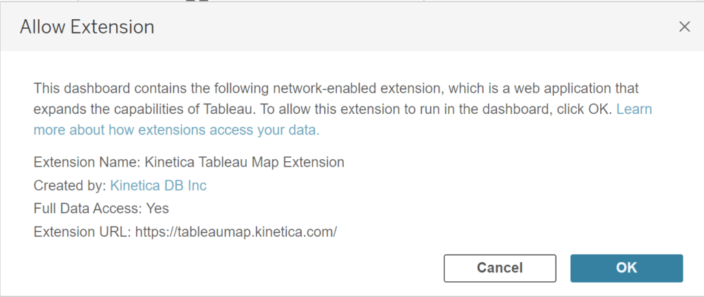 Allowing extensions in Tableau