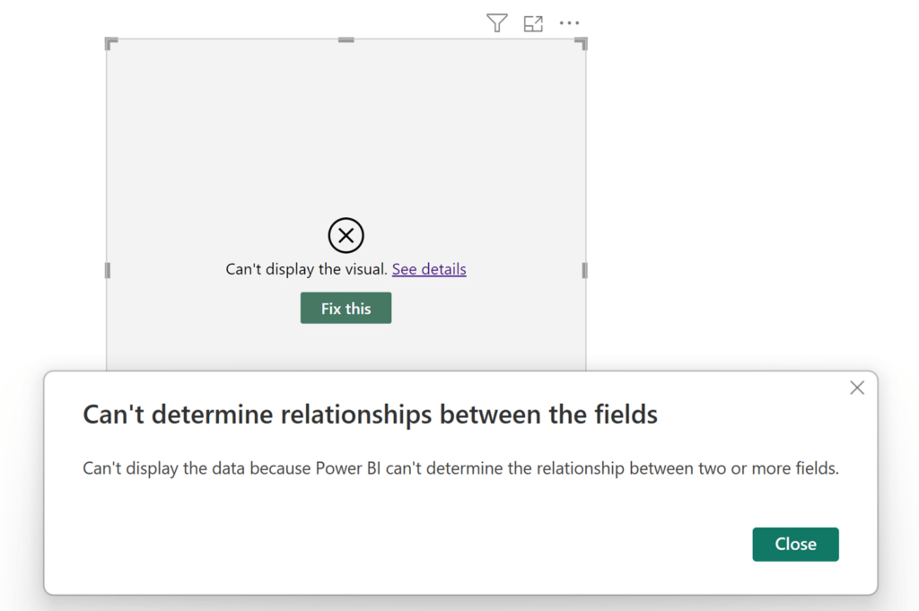 Can't determine the relationships between the fields
