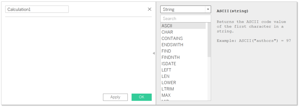 Row level functions in Tableau