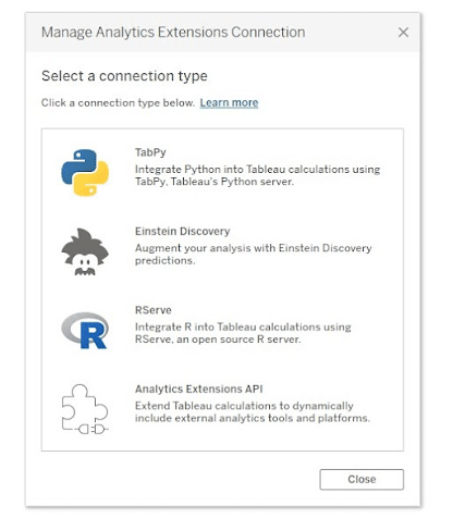 Manage Analytics Extension Connection