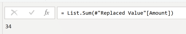 M code box for finding Sum of Amount column