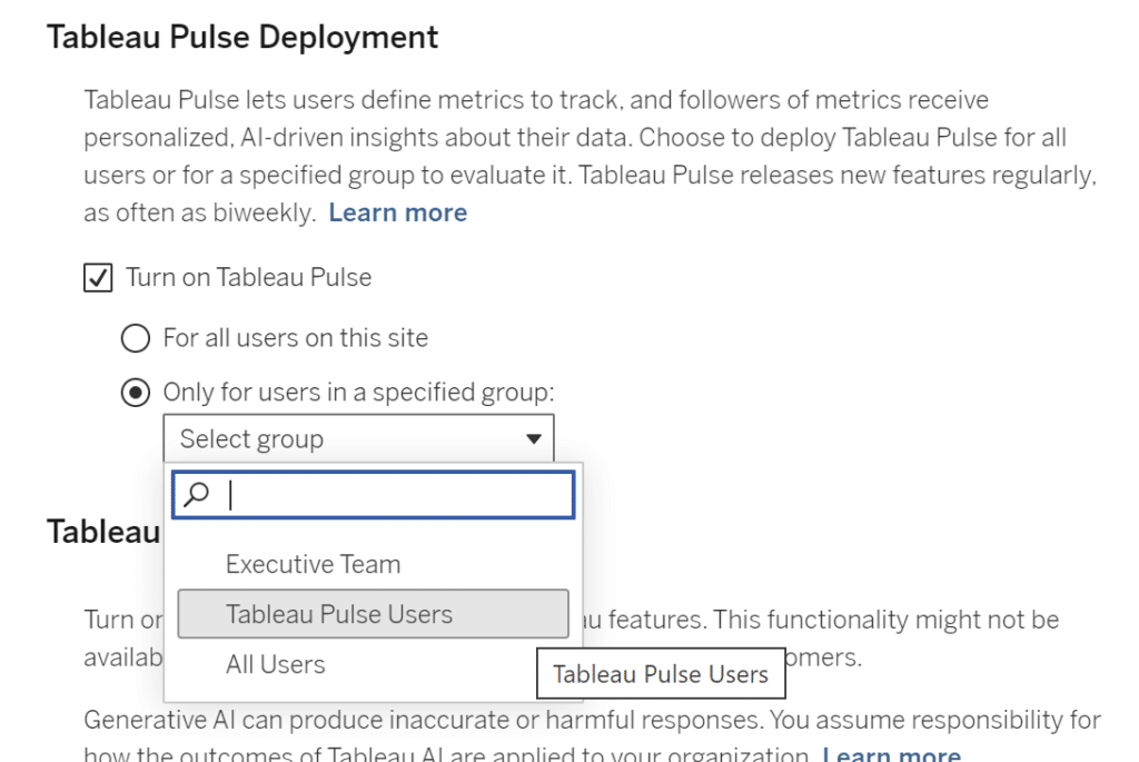 Selecting a Group to Allow Access