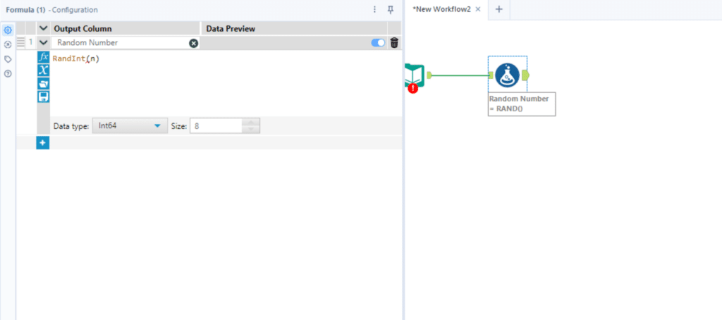 RandInt Function in Alteryx