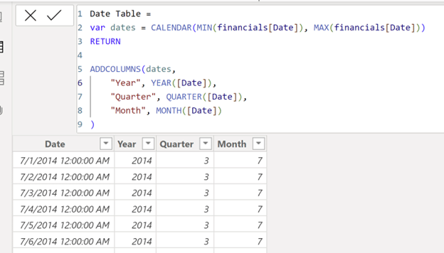 Confirm table with checkmark