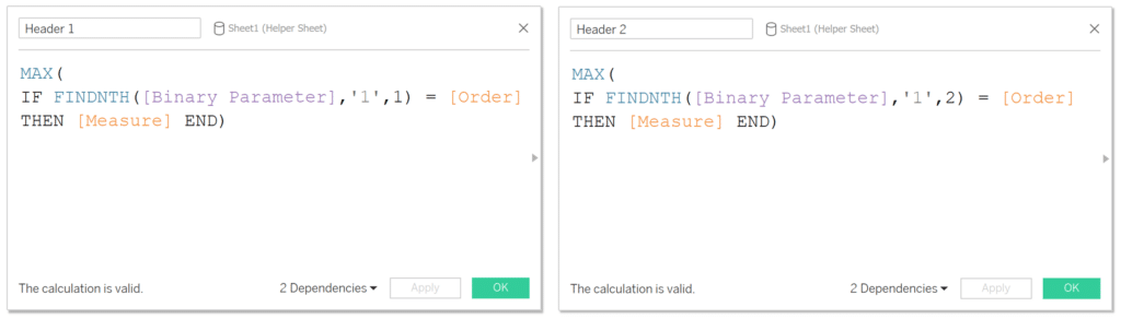 Header Calcs for multi select parameters in Tableau