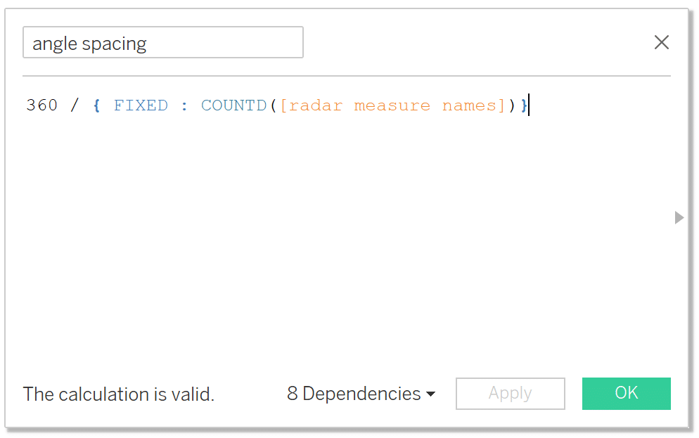 Angle spacing calculation