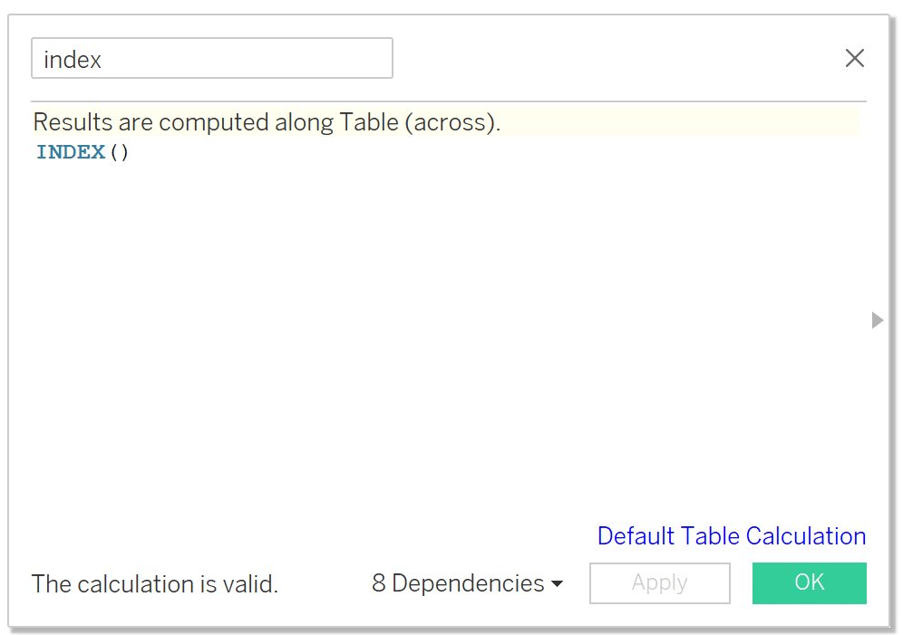 Index calculation