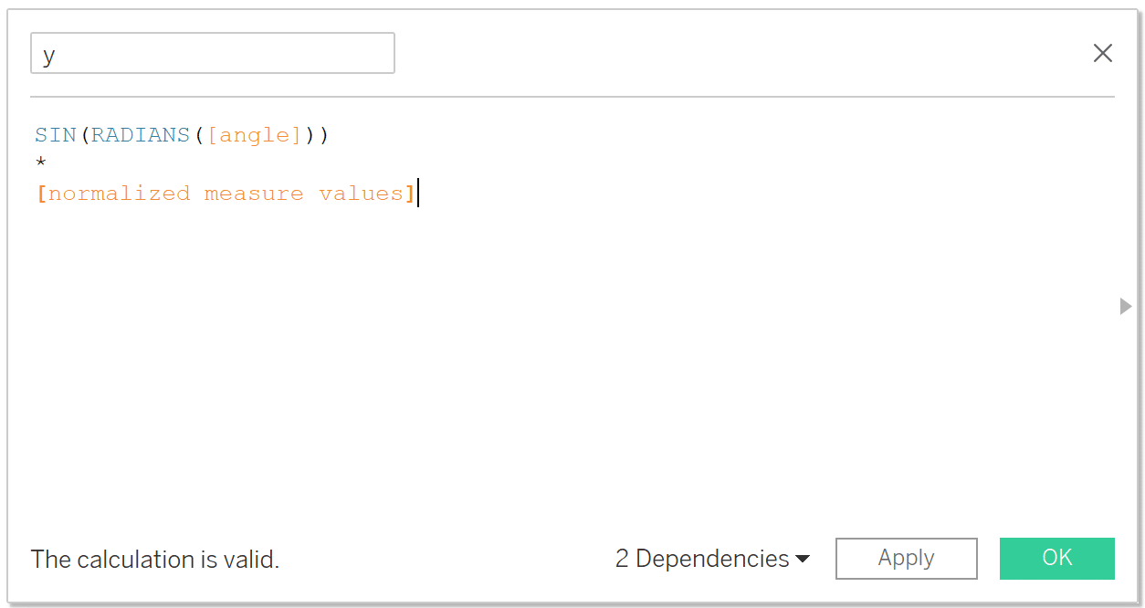 Y calculation with normalized measure values