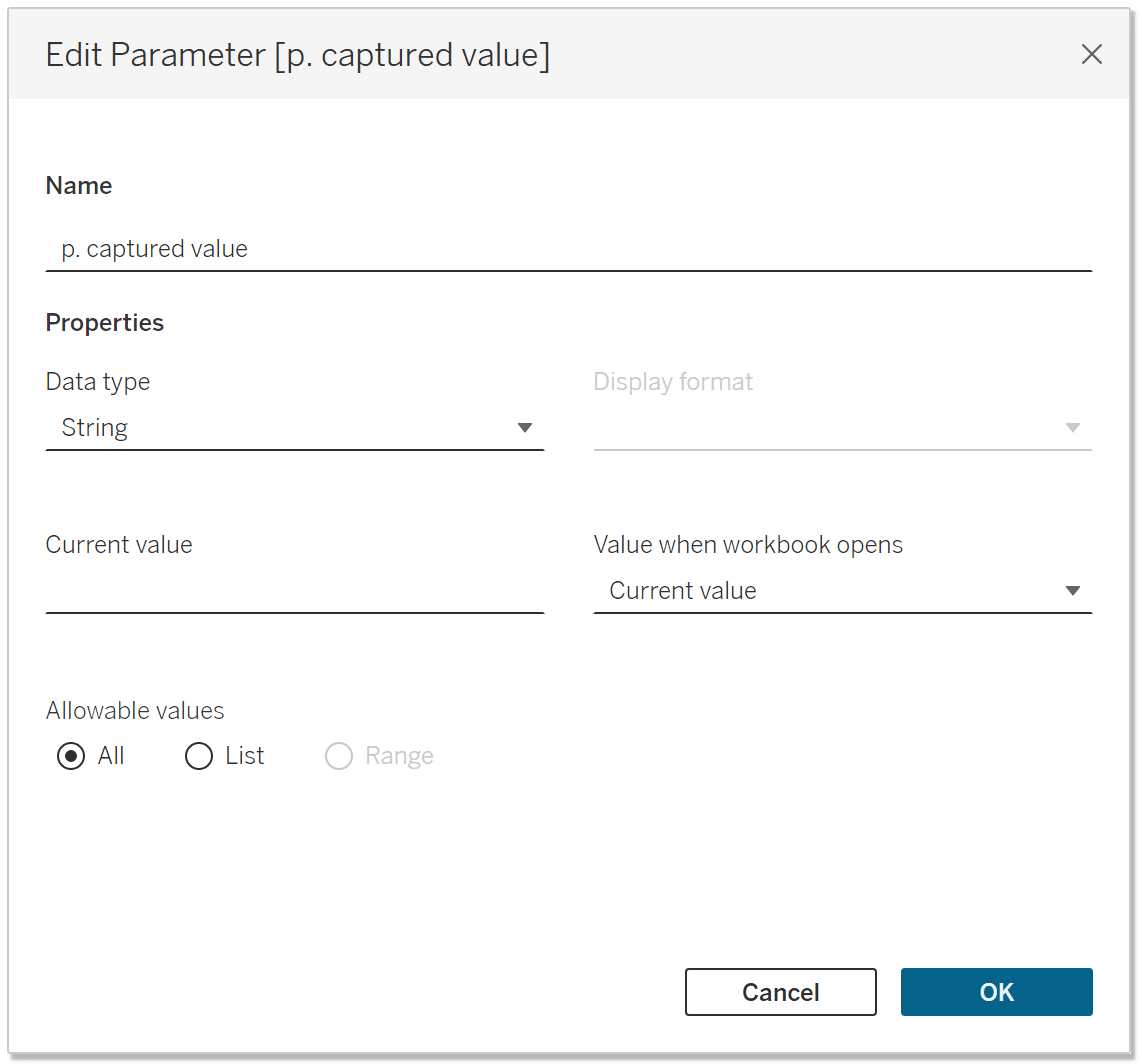 Captured value parameter