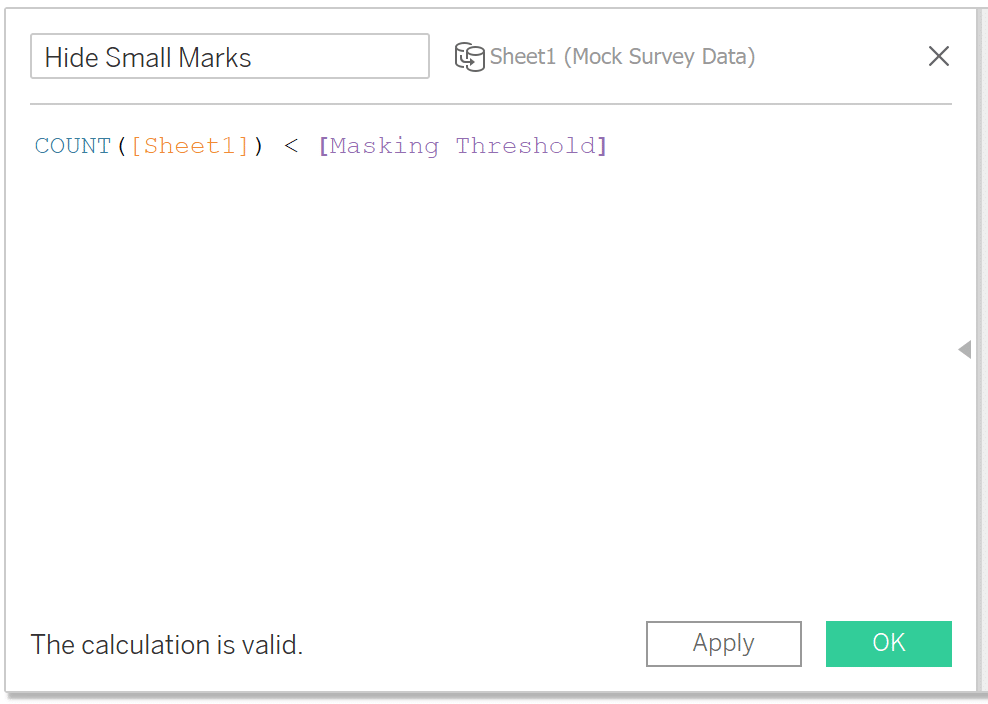 Calc 1 - Hide Small Marks