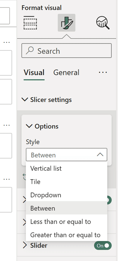Format slicer