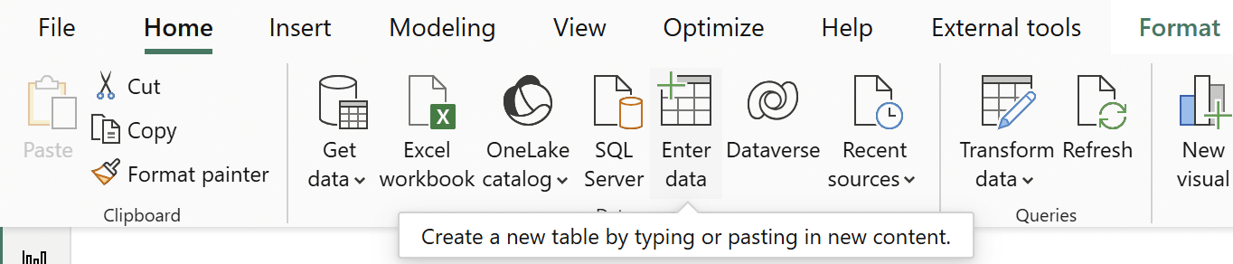 Create a new table
