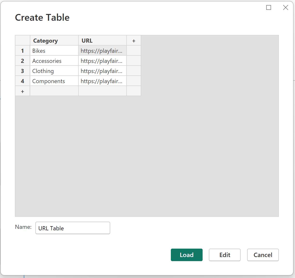 Enter data popup