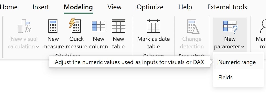 Adding a numeric parameter
