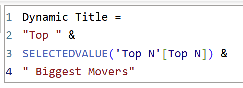Dynamic title measure DAX