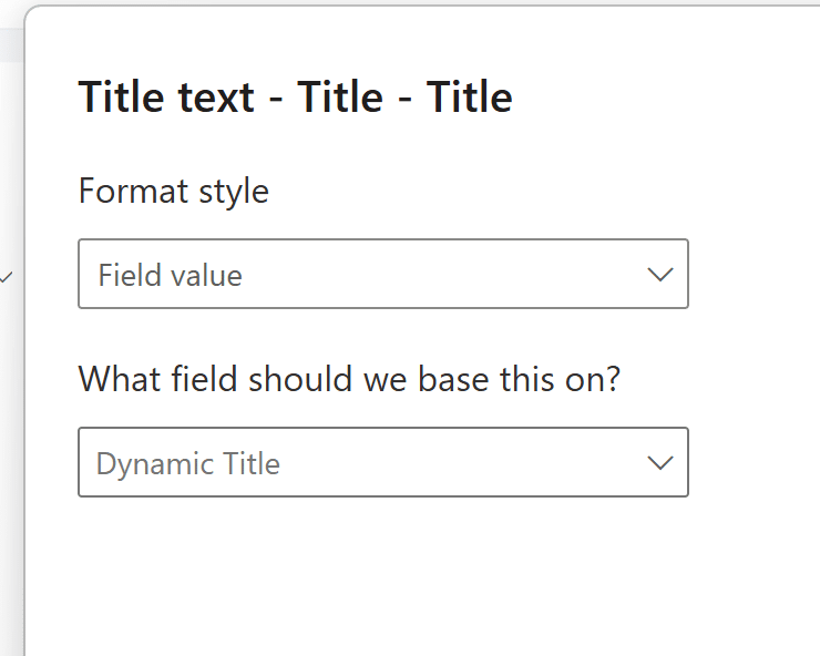 Visual title conditional formatting window