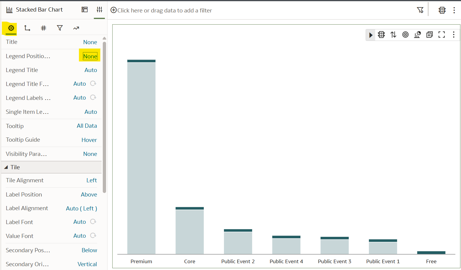 Format the stacked bar chart in Oracle Analytics
