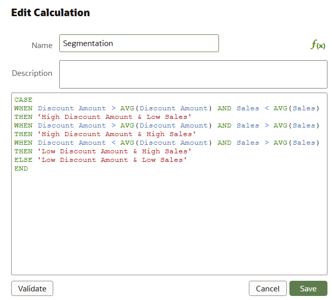 Segmentation calculation
