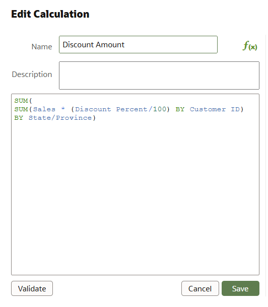Discount Amount calculation