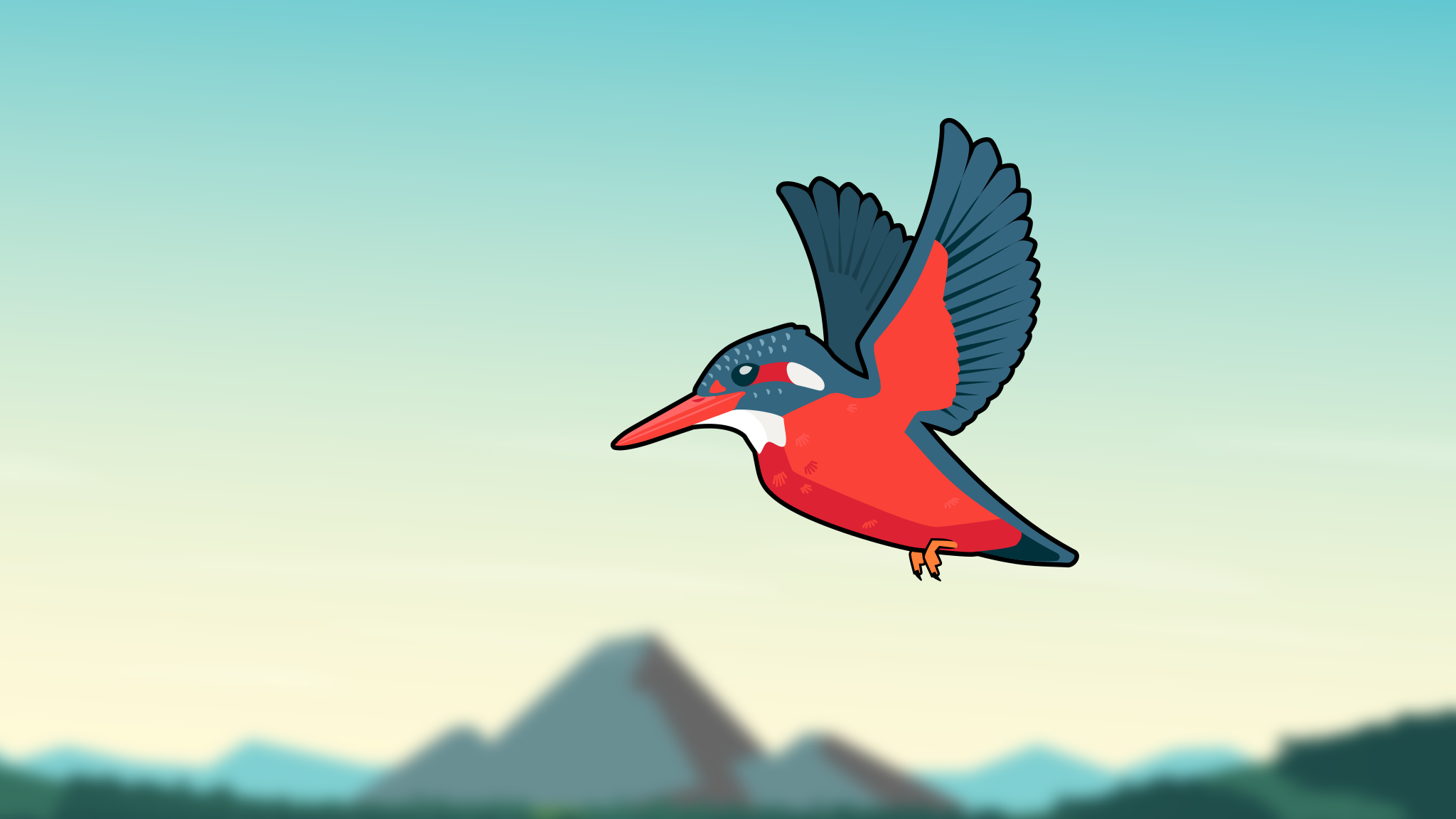 Kingfisher in Flight